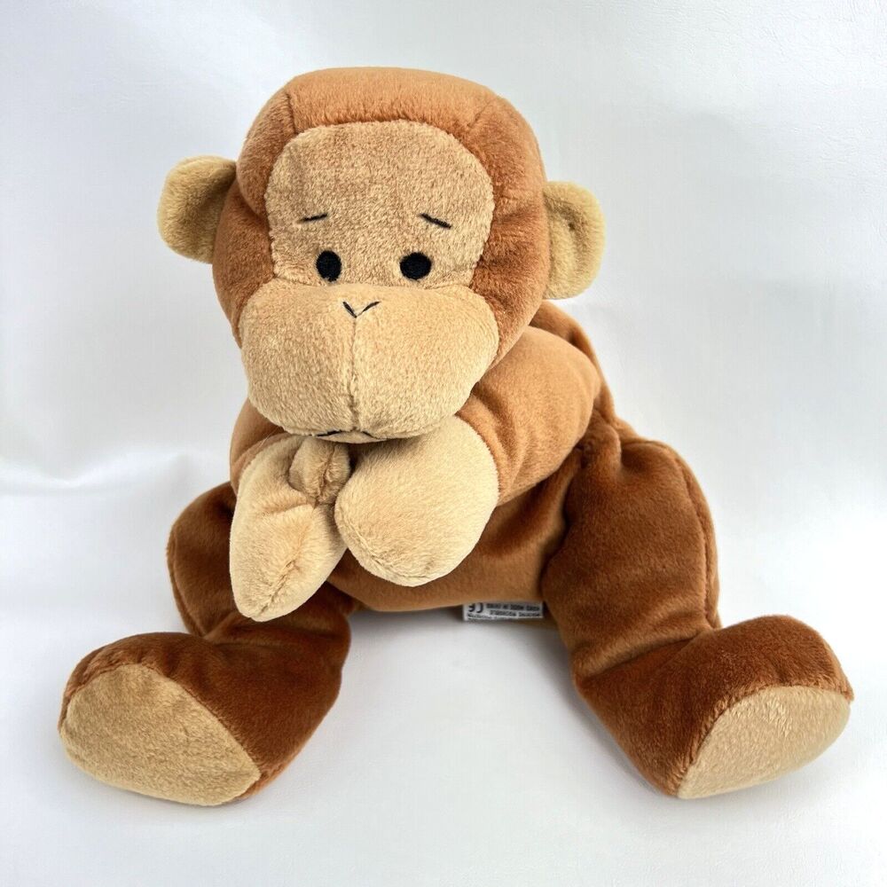 TY Pillow Pals Swinger Monkey Plush 90s VTG Brown 14 in Floppy Soft Sewn Eyes